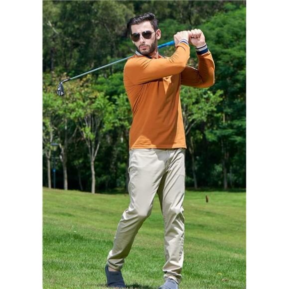 Men's Polo‎ Shirt Casual Long Short Sleeve Classic Cotton T Golf Sport Shirt - Picture 4 of 5